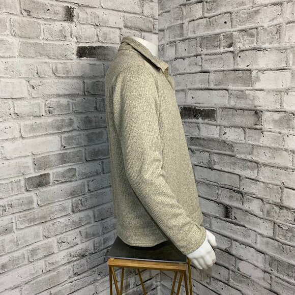 Field & Stream Sweater Henley Men L Grey Ribbed Chunky Knit Mock Neck 1/4 Button - Picture 4 of 11